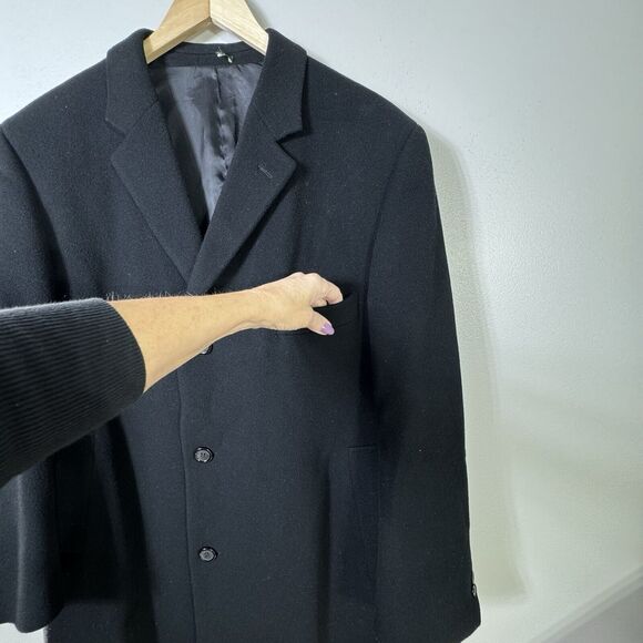 Ralph Lauren Black Cashmere Wool Blend Parka Coat Size Men's 44 S - Picture 2 of 10